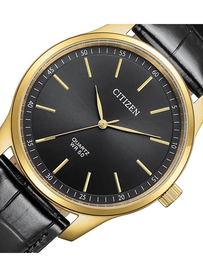 سيتيزن Analog Men's Watch BH5002-02E, 42 mm Black Dial & Black Leather Strap, Gold-Tone Stainless Steel Case, 50 m WR - Image 2